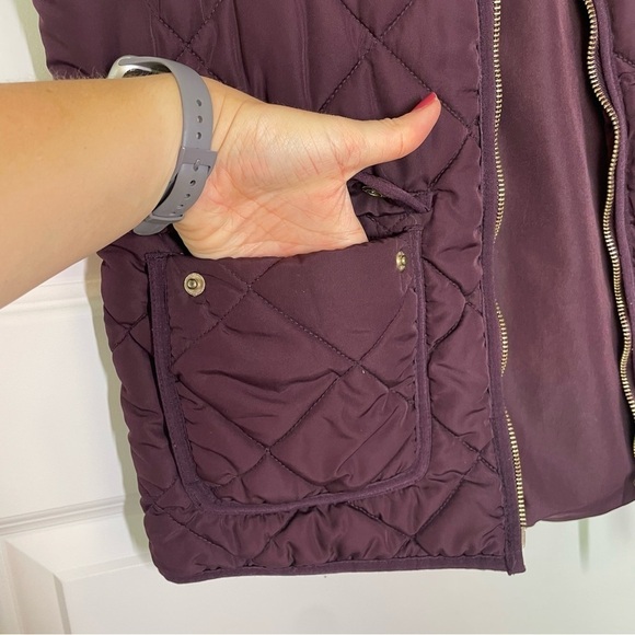 Thread & Supply Quilted Vest Women's Size Small Burgundy Full Zip Sleeveless - Picture 4 of 8